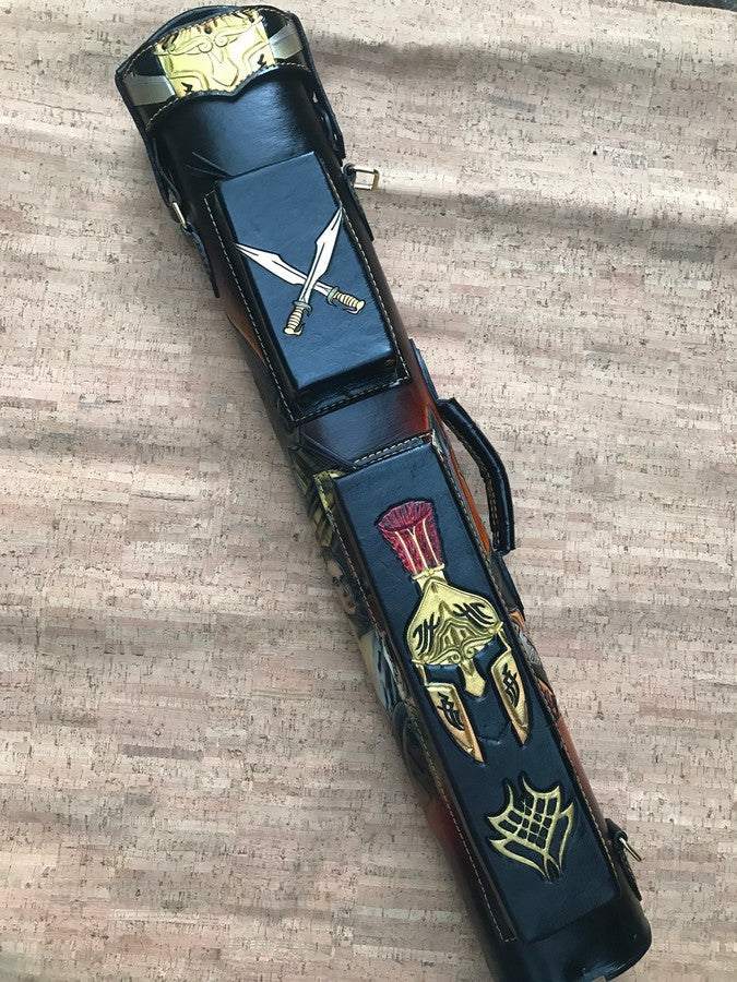 Front view of 300 leather cue case
