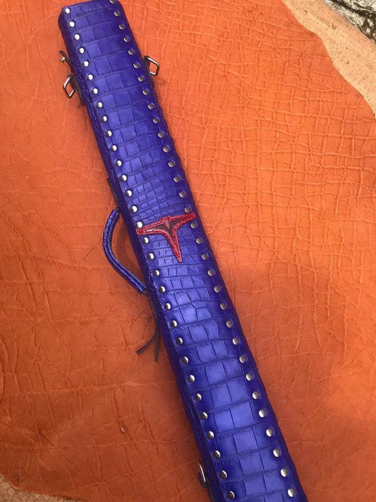 Back view of USA-Themed leather cue case