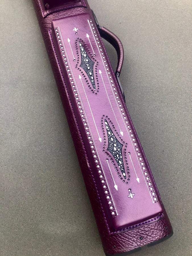 Brogue I Single Tone Leather Cue Case handcrafted handtooled leather cue case brown color