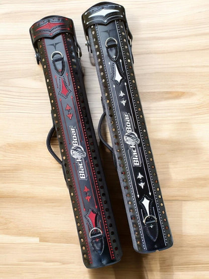 Brogue I Signature Leather Cue Case handtooled and handcolored with express shipping