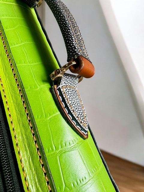 Buffalo Signature Leather Cue Case handtooled and handcolored with worldwide express shipping