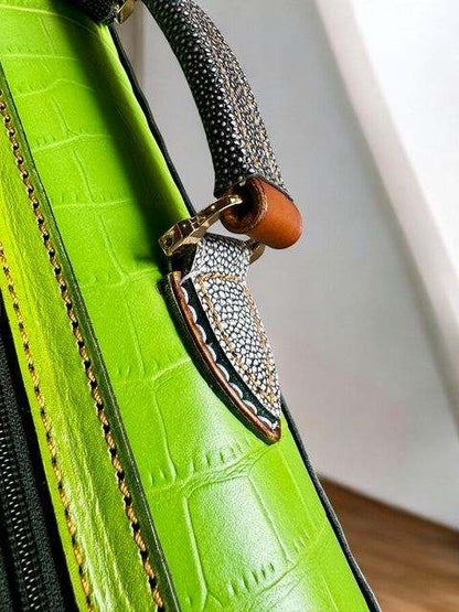 Buffalo Signature Leather Cue Case handtooled and handcolored with worldwide express shipping