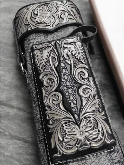 Buffalo Single Tone Leather Cue Case