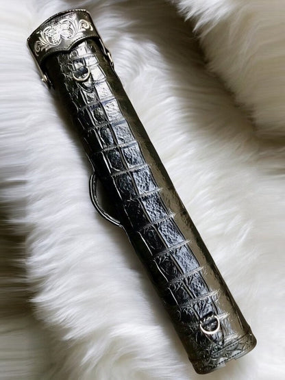 Crocodile Black Custom Cue Cases