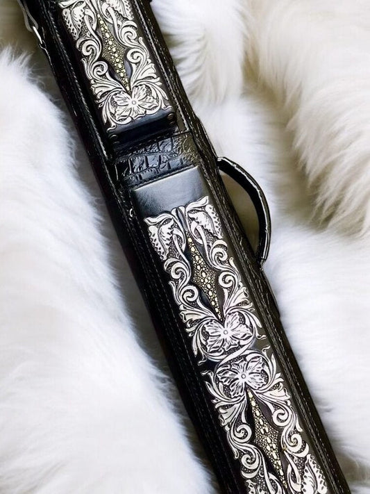 Crocodile Black Custom Cue Cases