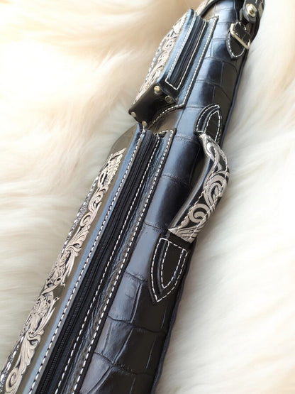 Crocodile Black Custom Cue Cases