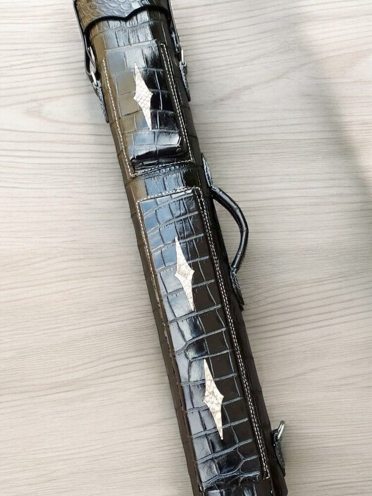 Crocodile Black Custom Cue Cases