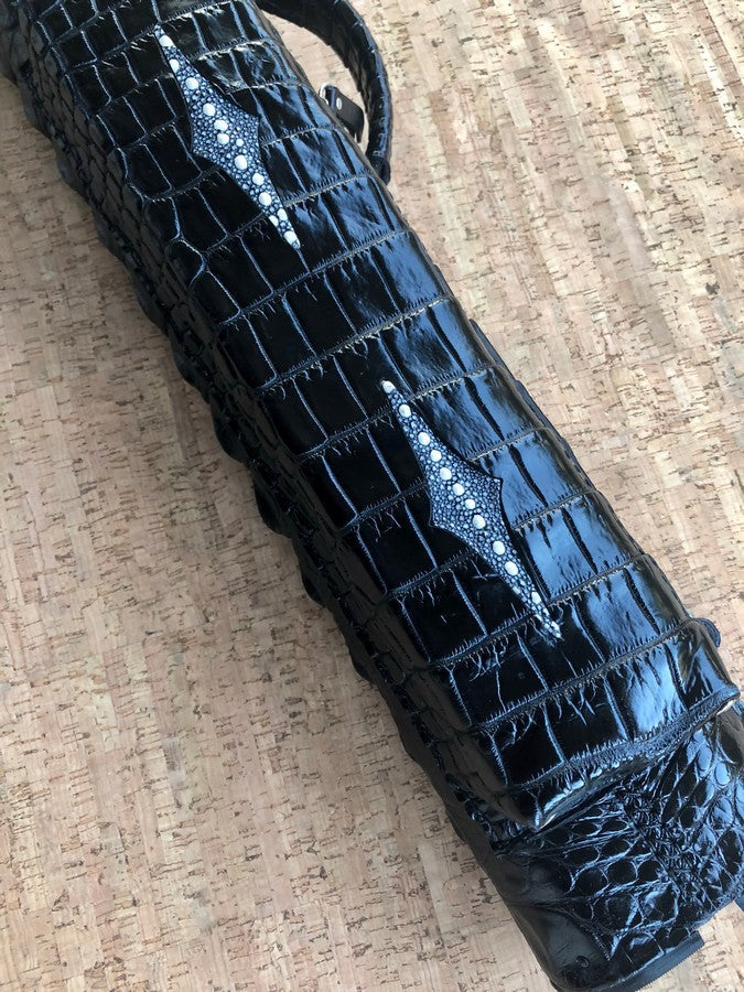 Crocodile Black Custom Cue Cases