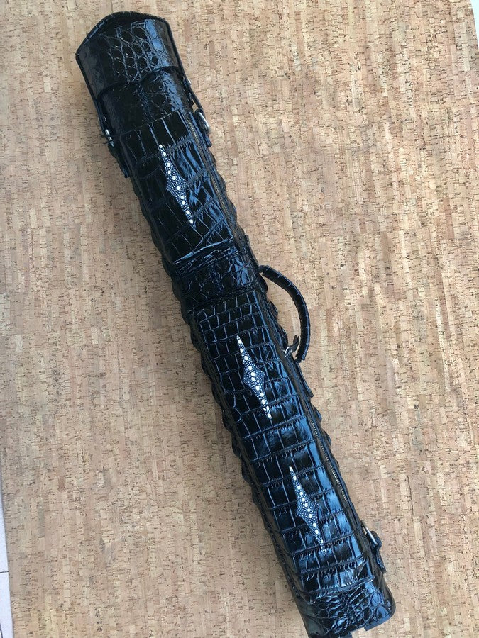 Crocodile Black Custom Cue Cases
