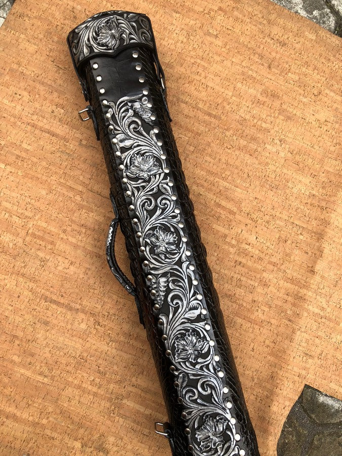 Crocodile Black Custom Cue Cases