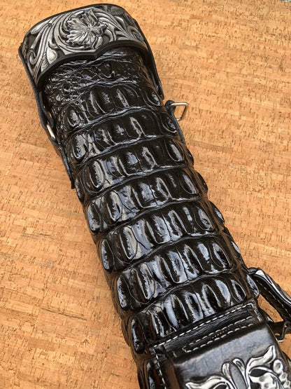 Crocodile Black Custom Cue Cases
