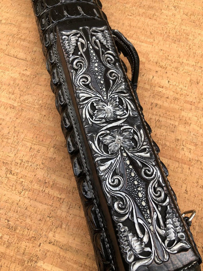 Crocodile Black Custom Cue Cases