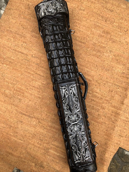 Crocodile Black Custom Cue Cases