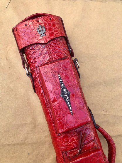 Crocodile Colored Custom Cue Cases