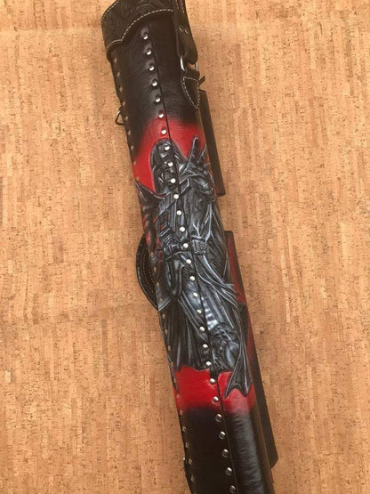 Side view of Darth Vader custom pool cue case with sci-fi artwork