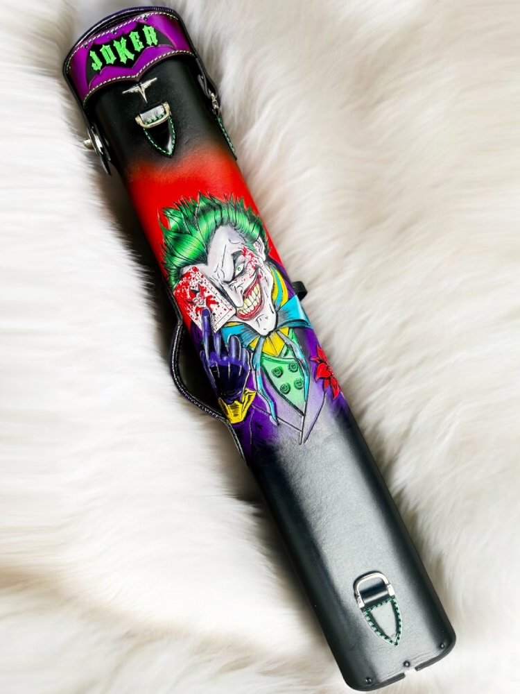 Joker Custom Cue Cases for billiard cues on display