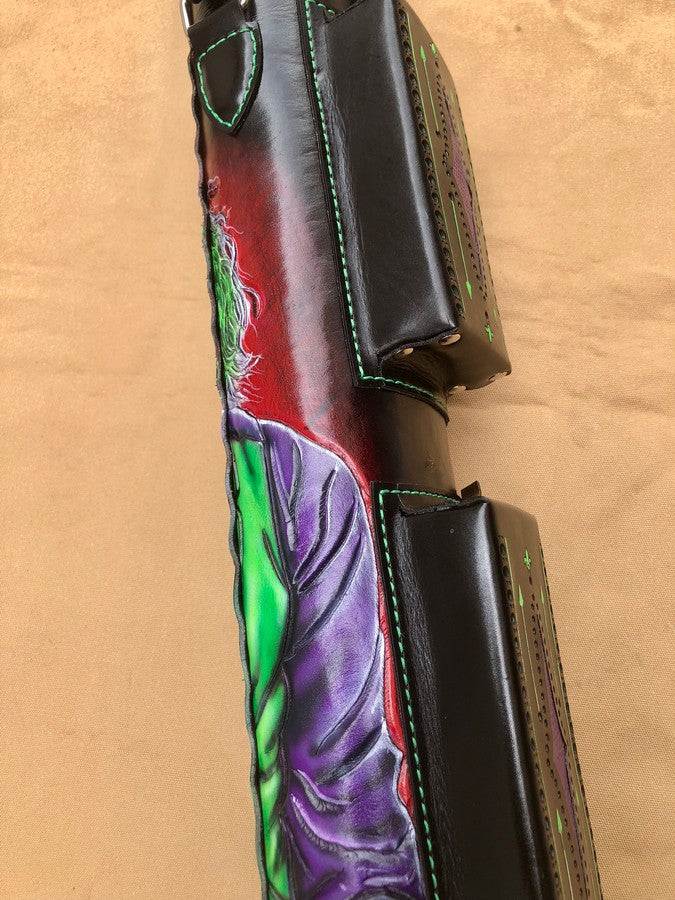 Joker Custom Cue Cases black leather pool cue case with custom design