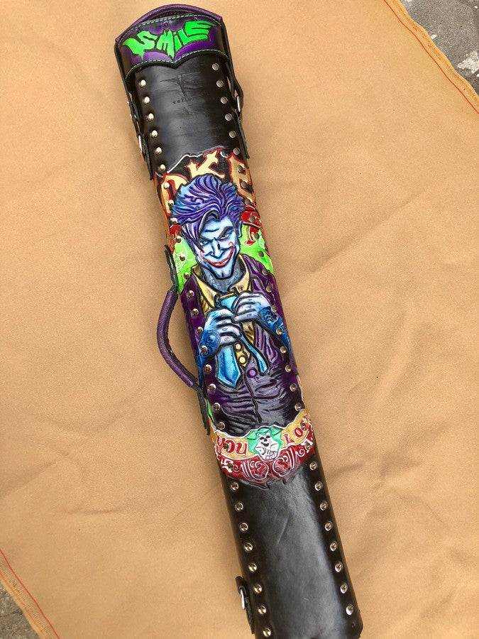 Back view of Joker custom cue case