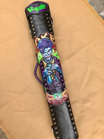 Back view of Joker custom cue case