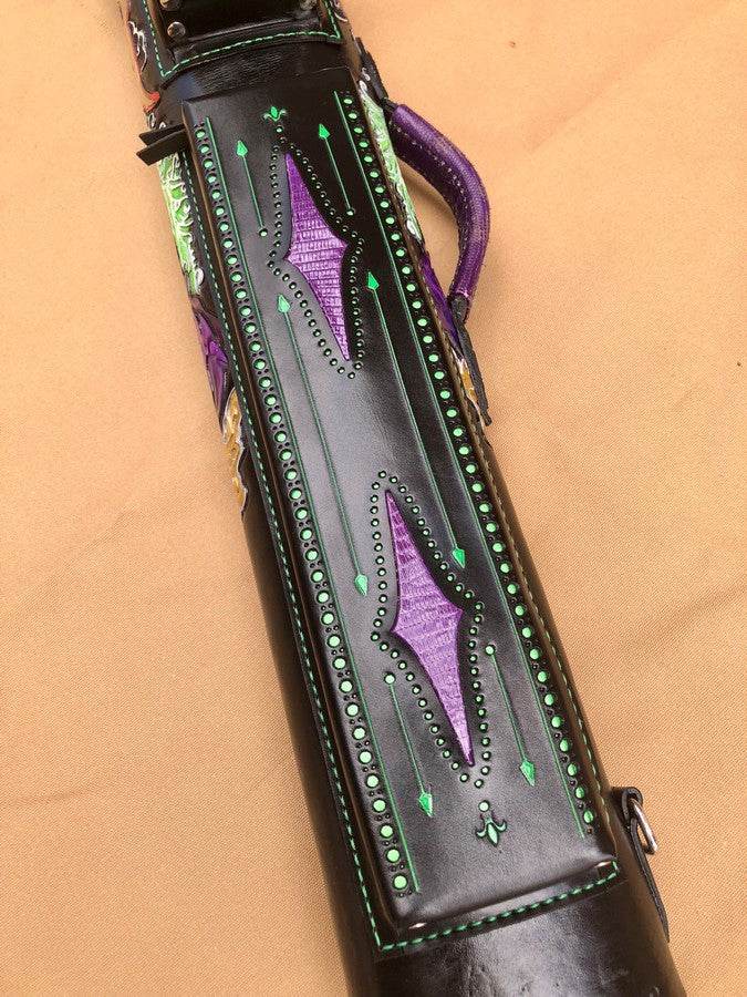 Front close-up of Joker custom pool cue case