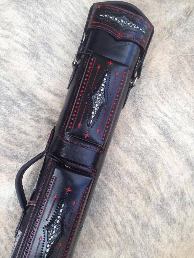 Front close-up of Joker custom pool cue case