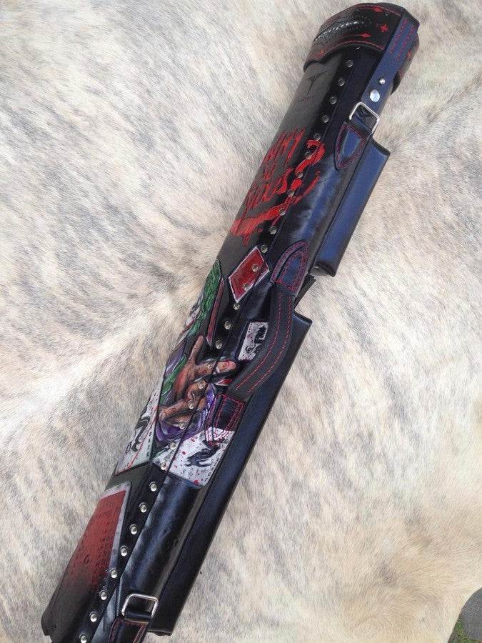 Side view of Joker custom pool cue case