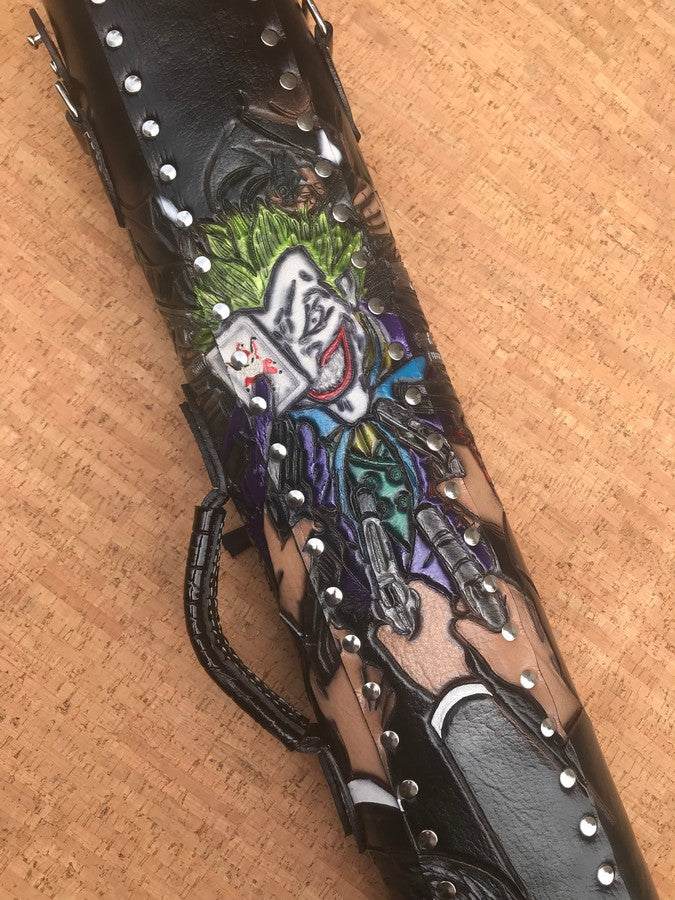 Back close-up of Joker custom pool cue case