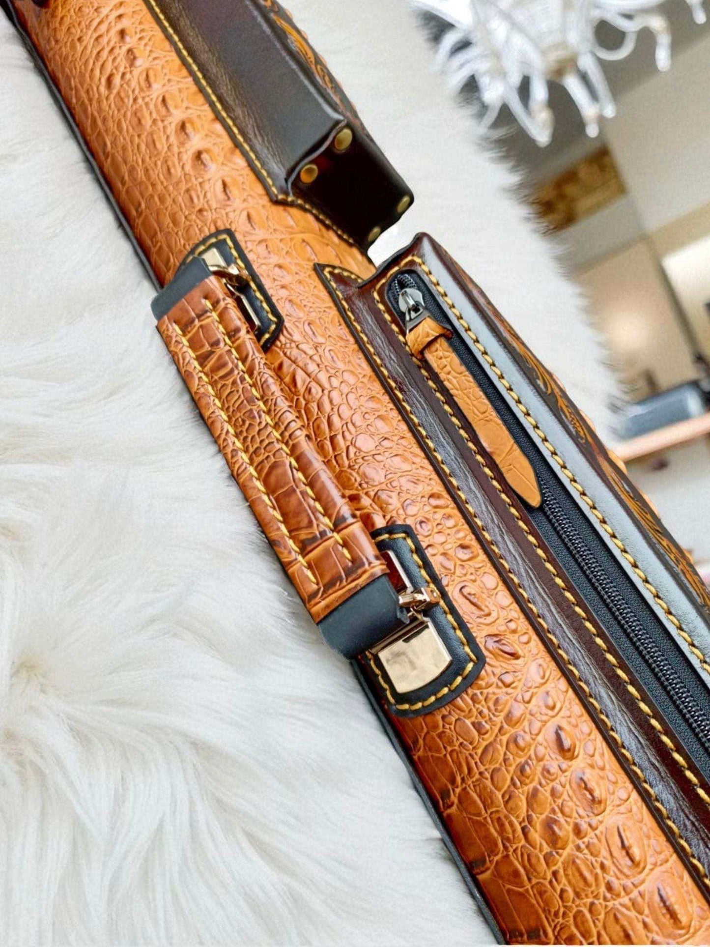 Throne Crocodile Leather Cue Case