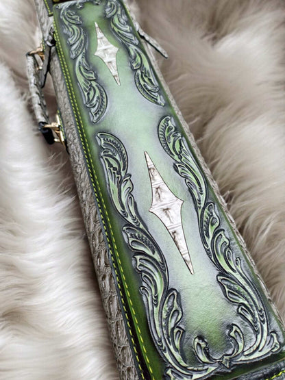 Throne Crocodile Leather Cue Case