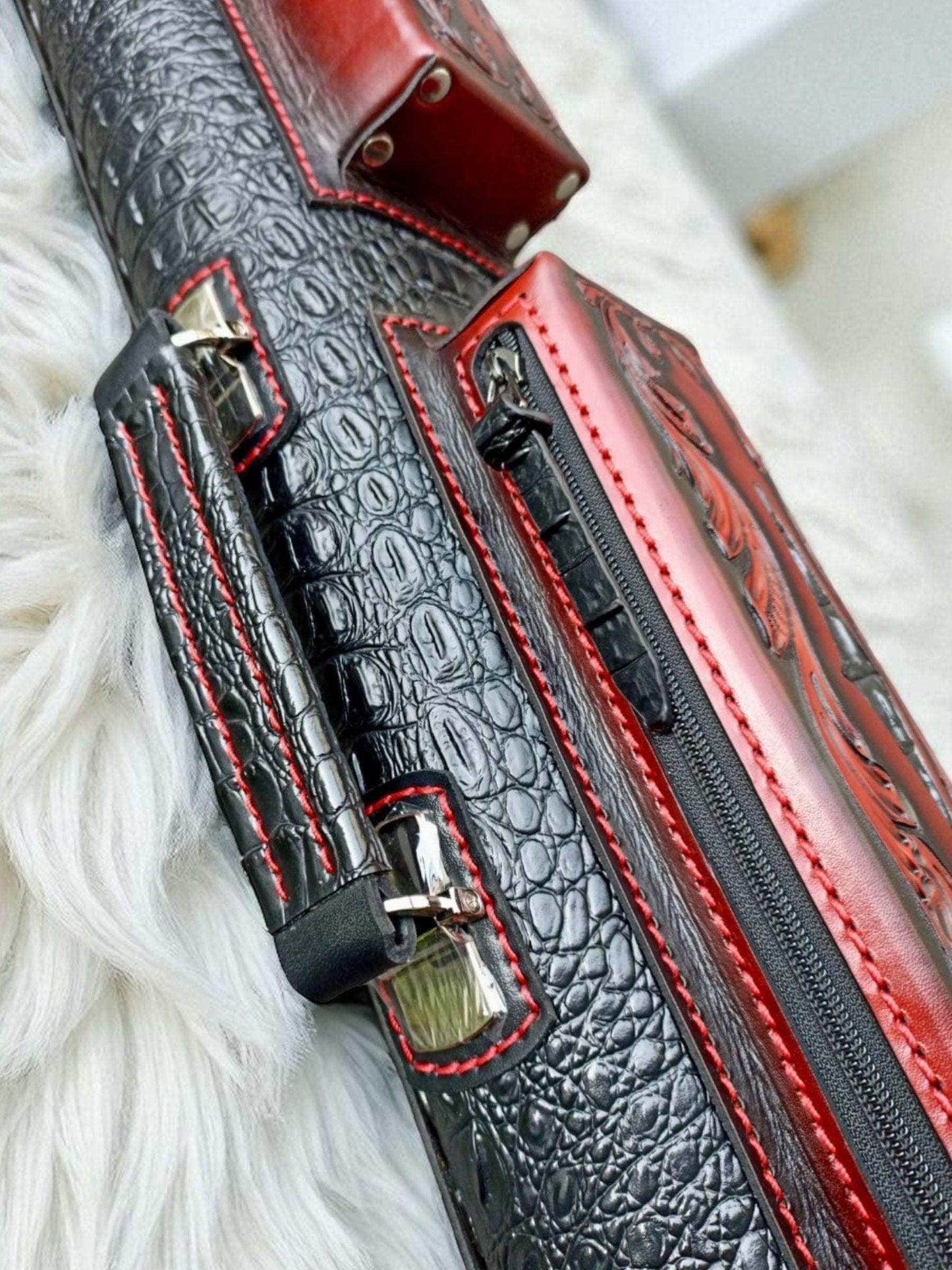 Throne Crocodile Leather Cue Case